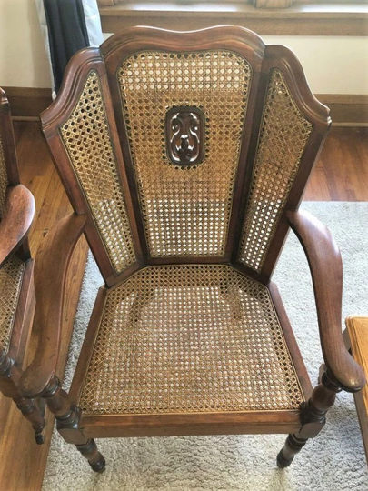 Vintage Arm Chair, Victorian, Antique Style Butterfly Back Cane Chair, Farmhouse, Shabby Chic Decor