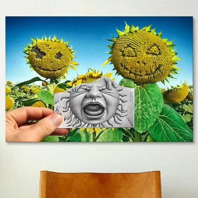 'Pencil Vs Camera 62 - Baby Scream' by Ben Heine Photographic Print on Wrapped Canvas