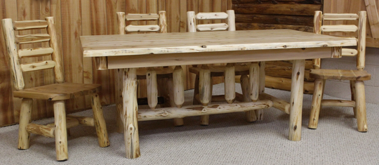Live Edge Hand Peeled Log Trestle Table 36" X 60" - Le3660-T