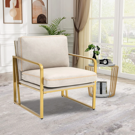 Accent Chairs, Living Room Chairs Linen Arm Chair Accent Chairs for Living Room