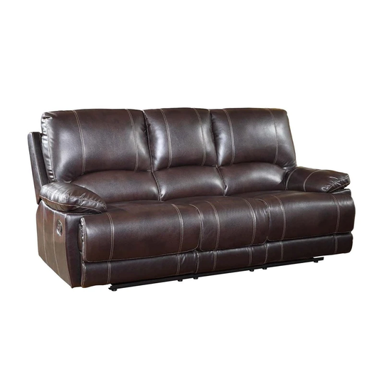 41" Stylish Brown Leather Sofa - 41" x 84" x 40"