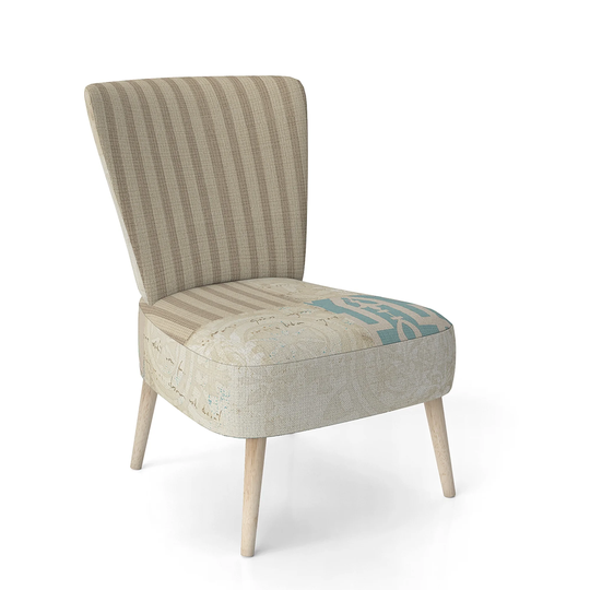 Designart 'Beach Treasures Collage I' Upholstered Traditional Accent Chair