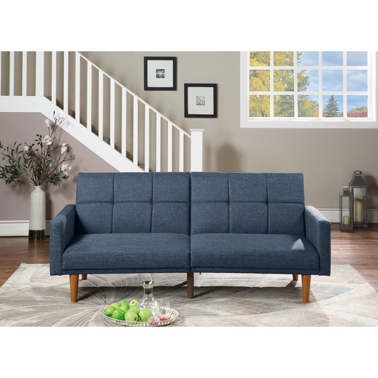 Transitional Sofa Couch Convertible Bed Wooden Legs