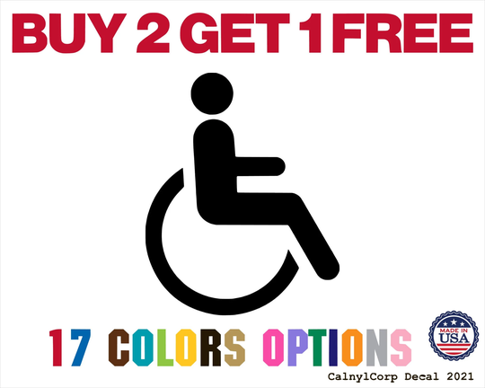 Handicapped Chair Wheelchair Premium Waterproof Vinyl Decal Stickers For Laptop Phone Car Window Bumper Mug Cup Door Wall | Buy 2 Get 1 Free