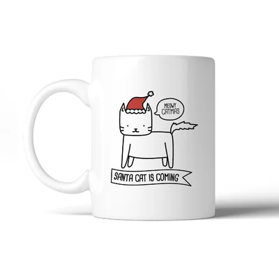 Mcdorman Meowy Catmas Santa Cat is Coming Coffee Mug