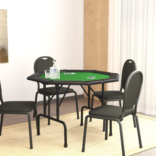 vidaXL 8-Player Folding Poker Table Card Gaming Table Furniture Blue/Green - 42.5" x 42.5" x 29.5"
