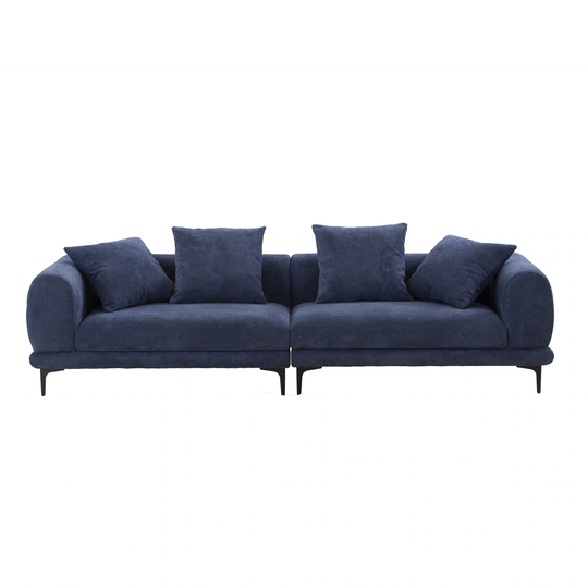 Mid-Century Modern Upholstered 4-Seat Fabric Sofa for Living Room - 108"Wx36"Dx25"H