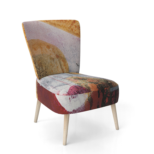 Designart 'Abstract Watercolor with Red and Yellow' Upholstered Contemporary Accent Chair