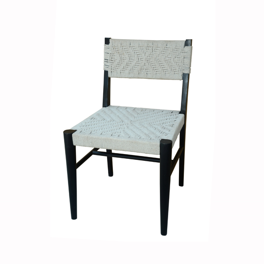 A&B Home Jaccilo Weaving Chair - Black/Cream