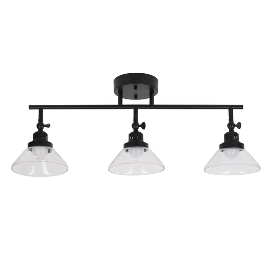 23" 3-Light LED Track Light with Adjustable Clear Glass Shades - 23x5x7