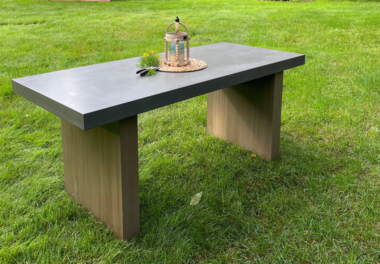 Custom Concrete Table Top | Wood Base