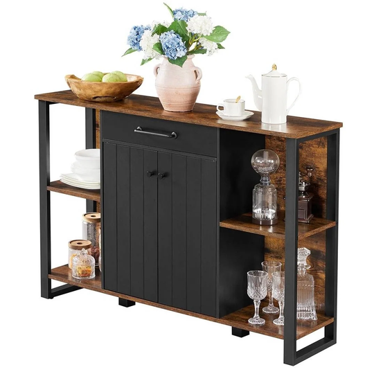 Farmhouse Rustic Wood Buffet Dining Sideboard Storage Cabinet - 47.2 inches L x 11.8 inches W x 31.5 inches H