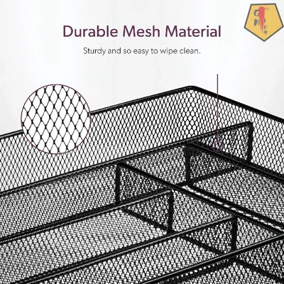 Cutlery Tray , Kitchen Utensil Silverware Tray | Flatware Drawer Organizer | The Mesh Collection_2 x 16 x 11