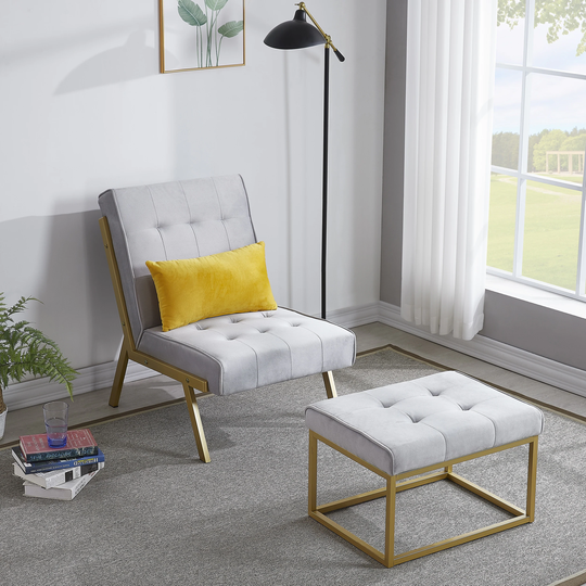 Fashionable accent chair with ottoman