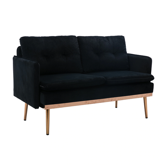 TiramisuBest Loveseat Sofa,Velvet Accent Sofa with Stainless Feet