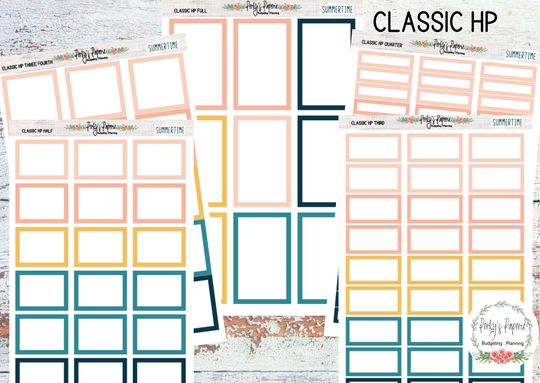 Classic Hp Summertime Colorful Boxes | Planner Functional Stickers