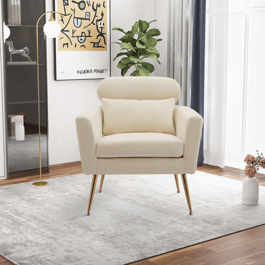 Modern Chenille Accent Chair Armchair Upholstered Reading Chair