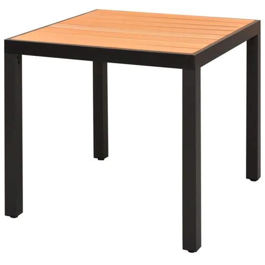 Garden Table Brown 31.5"x31.5"x29.1" Aluminium and WPC