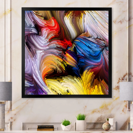 Designart 'Elegance Of Liquid Color X' Modern Framed artwork