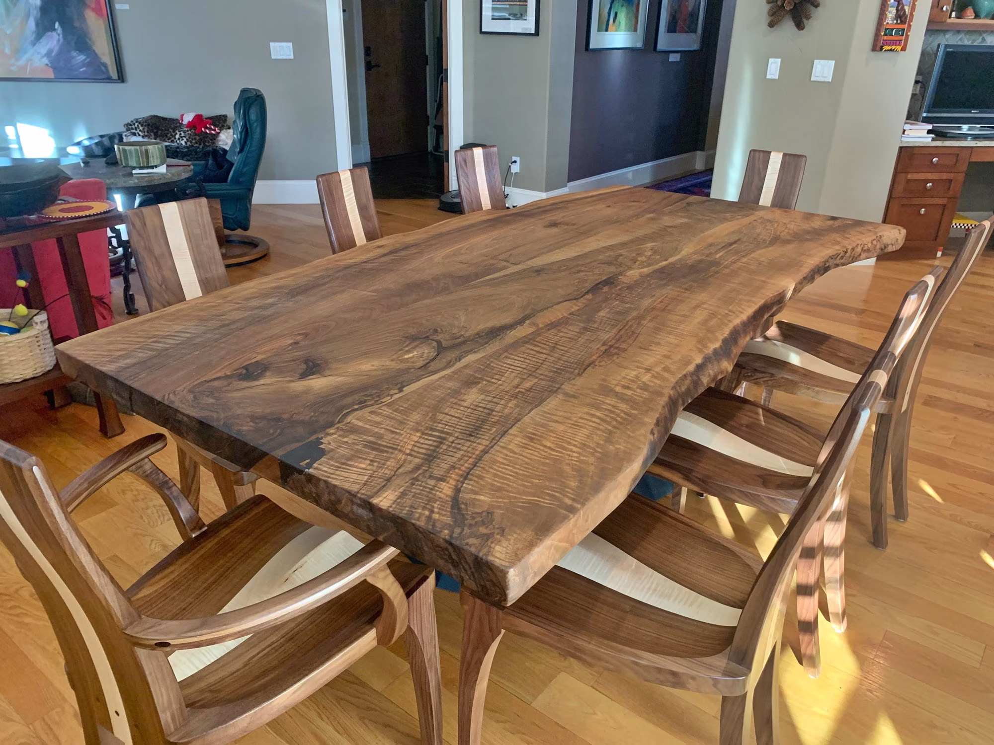 Live Edge Dining Table, Kitchen Dining Room Table Legs, İndustrial Walnut Table