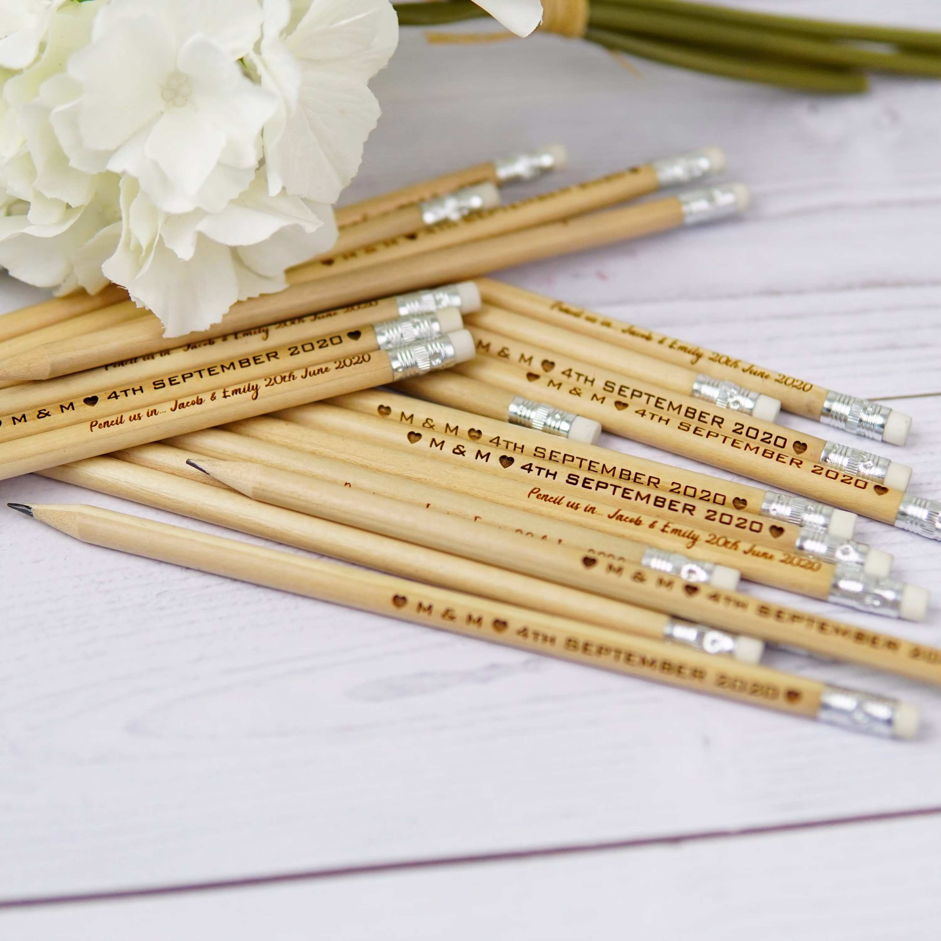 Wooden Personalized Pencil Wedding Invitation Gift, Wedding's Day Guests Gift Custom Inscription, Rustic Announcement