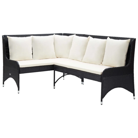 Garden Corner Sofas 2 pcs Poly Rattan Black