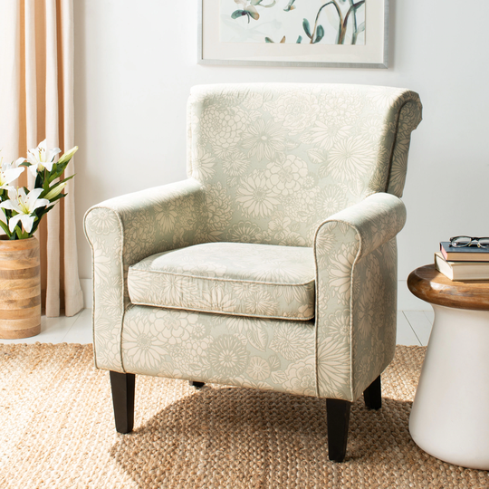 SAFAVIEH Gramercy Garden Motif Grey Club Chair - 29.8" x 32.8" x 32.4"
