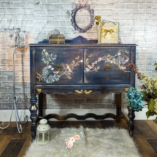 Jacobean Buffet, Sideboard, French Country Hand Painted Furniture, Gift For Her, Dining Room Furniture