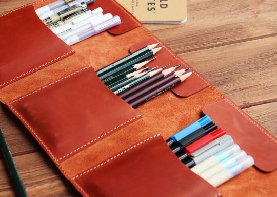 Leather Pencil Case, Personalized Holder