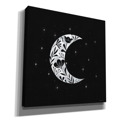 Moon Floral Silhouette by Rachel Nieman - Wrapped Canvas Graphic Art