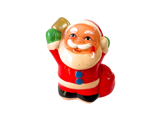 Vintage Santa Pencil Sharpener~ With Bell & Toy Sack~ Never Used~ Kitsch Christmas Holiday Office Decor