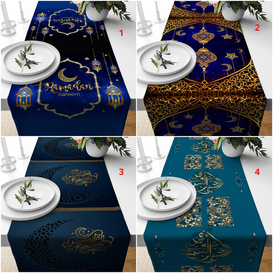 Ramadan Kareem Table Runner, Islamic Decor, Religious Sheet, Arabic Letter Covers, Gift, Home Decor