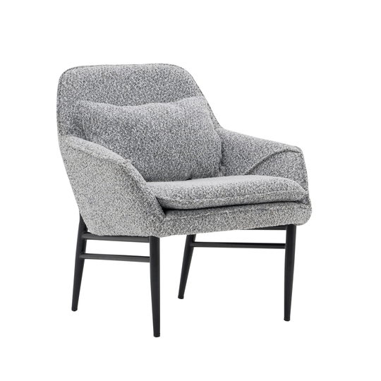 Porthos Home Hali Fabric Upholstered Accent Chair with Pillow, Steel Legs
