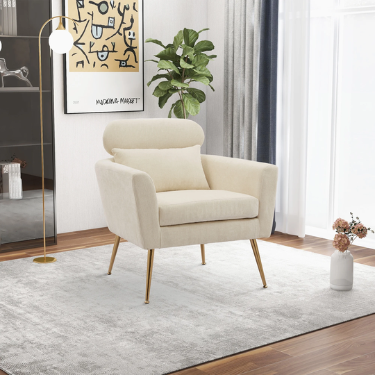 Accent Chair Armchair Leisure Club Chair w/ Throw Pillow