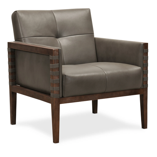 Carverdale Leather Club Chair w/Wood Frame - 31"W x 31"H x 29"D