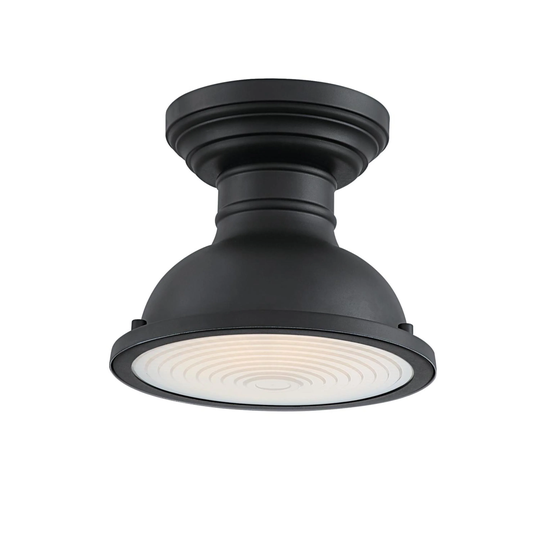 Westinghouse Lighting Orson 9-Inch One-Light Outdoor Semi-Flush Mount,Textured Black Finish with Frosted Prismatic Lens