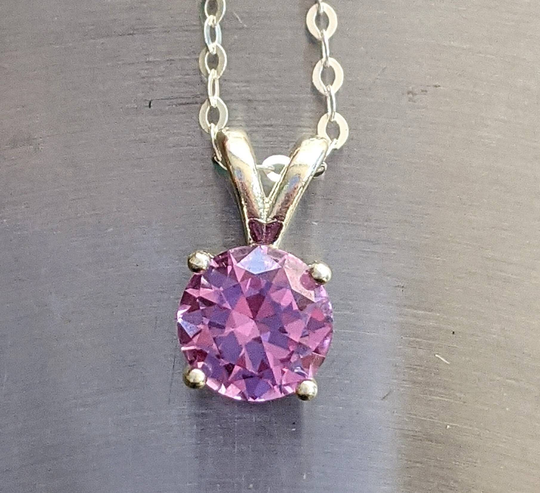 Real Color Changing Alexandrite Pendant Silver Or Solid Gold 2Ct 8mm Brilliant Cut Necklace For Womens Birthday Christmas Gift