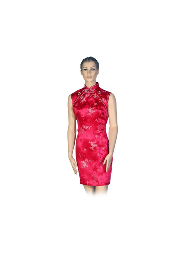 Mini Cheongsam - Chrysanthemum Sleeveless Chinese Dress Qipao