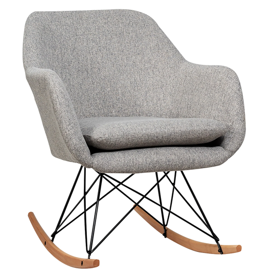 Costway Rocking Chair Fabric Rocker Upholstered Single Sofa Chair