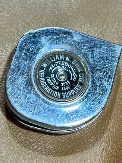 Metal Tape Measure, Carpentry Tool, Vintage Advertising