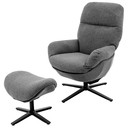 Costway Modern Swivel Rocking Chair & Ottoman Set w/Aluminum Alloy - 29'' x 32.5'' x 38''