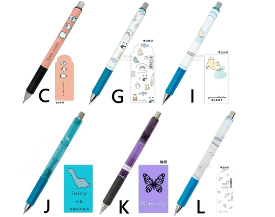 Pentel Energize 0.5mm Mechanical Pencil Animals Penguin Polar Bear Cat Dog Shiba Panda Butterfly Water Monster Shark Mind Wave Kamio Japan