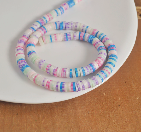 6mm Vinyl Heishi Beads, Mixed Color Polymer Clay Beads, African Polymer Clay Diy Making Jewelry Bead, Length 40cm6-1#