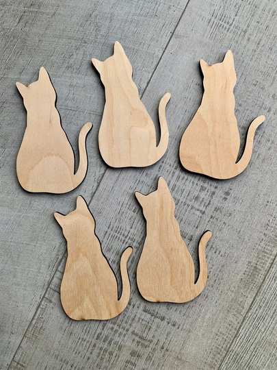 Cat Unfinished Wood Blanks Diy Craft