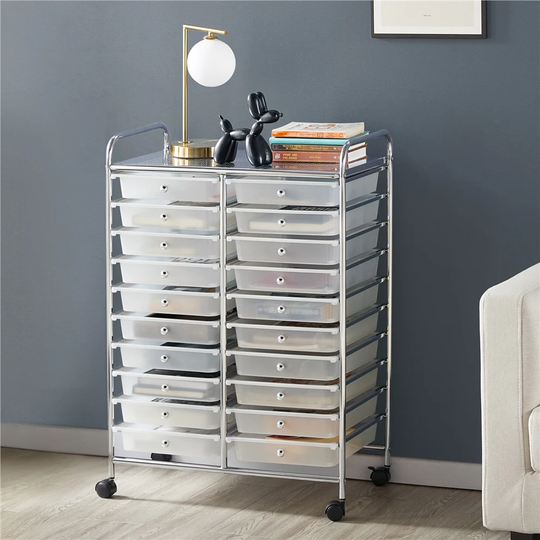 Yaheetech 20 Drawer Storage Cart Bin Organizer with Lockable Wheels
