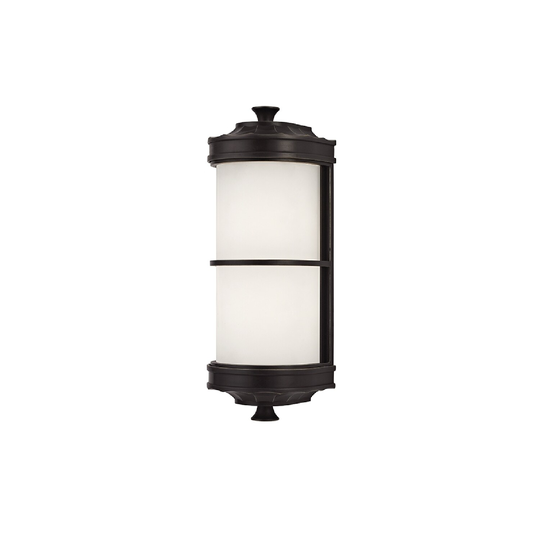 Hudson Valley Albany 1-light Bronze Sconce with White Glass Shade