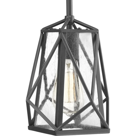 Progress Lighting Marque Vintage Graphite-frame 1-light Mini Pendant with Antique Textured Glass Shades