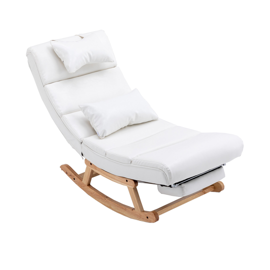 Wooden Base Living Room Comfortable Rocking Chair Accent Chair