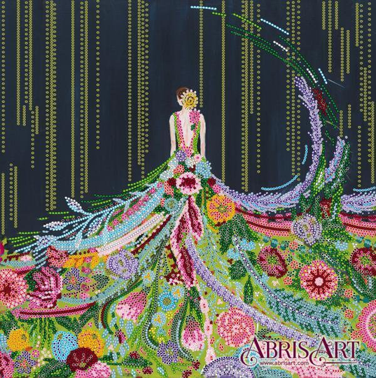Diy Bead Embroidery Kit On Art Canvas "Girl" Size 11.8"×11.8" | 30×30 cm, Gift