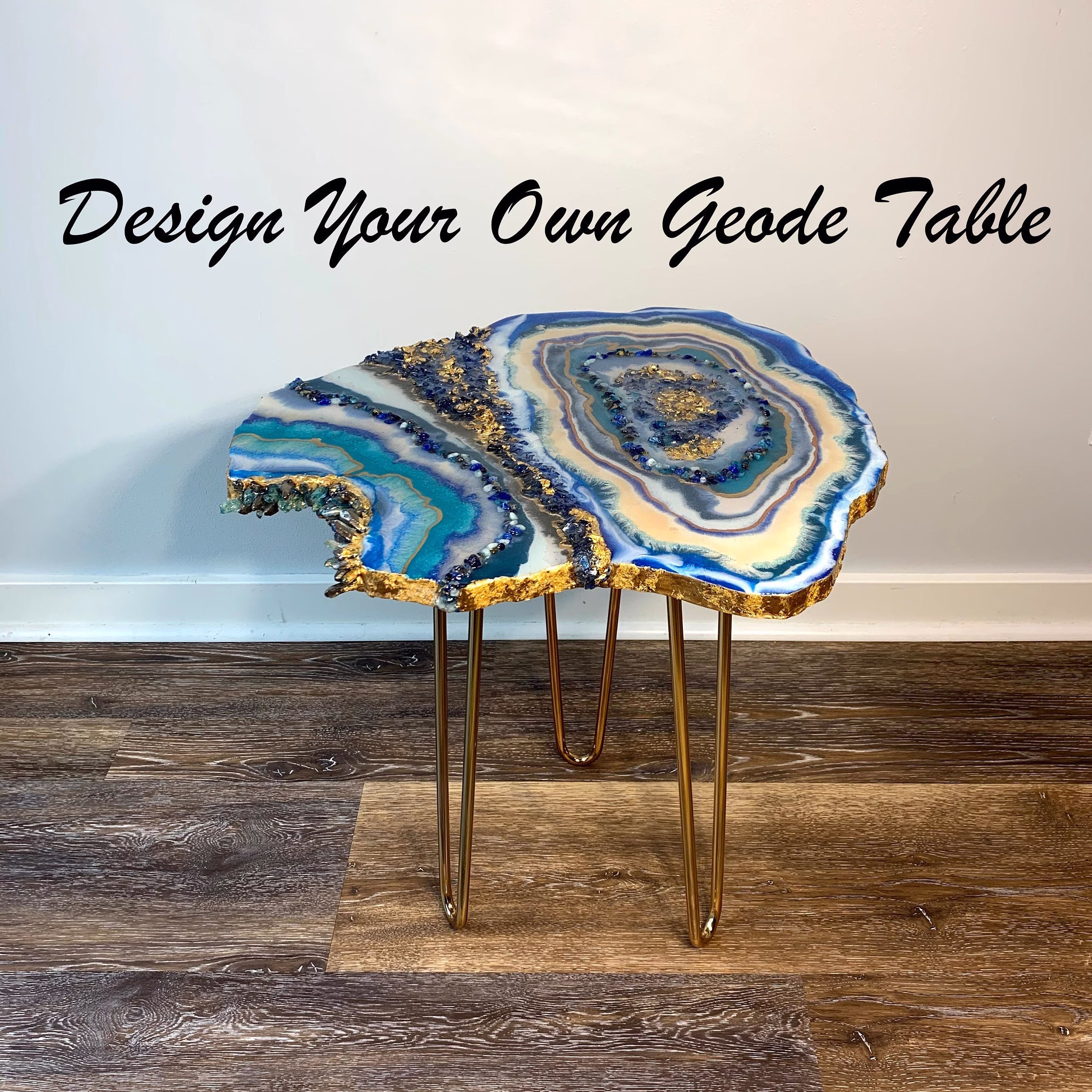 Custom Geode Table - Design Your Own Epoxy Geode/Agate Table Choose Color Palette Add Special Rocks/Crystals/stones